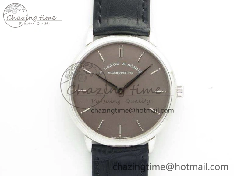 Saxonia Thin SS F8F Edition Green Textured Dial on Brown Leather Strap A23J