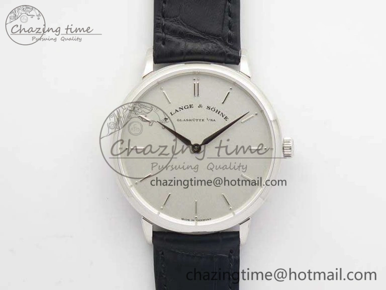 Saxonia Thin SS F8F Edition Green Textured Dial on Brown Leather Strap A23J