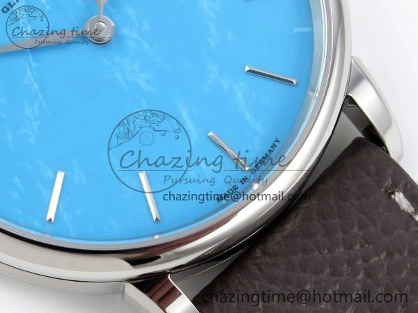 Saxonia Thin SS F8F Edition Tiffany Blue Dial on Brown Leather Strap A23J