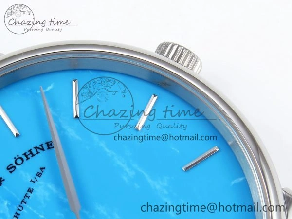 Saxonia Thin SS F8F Edition Tiffany Blue Dial on Brown Leather Strap A23J