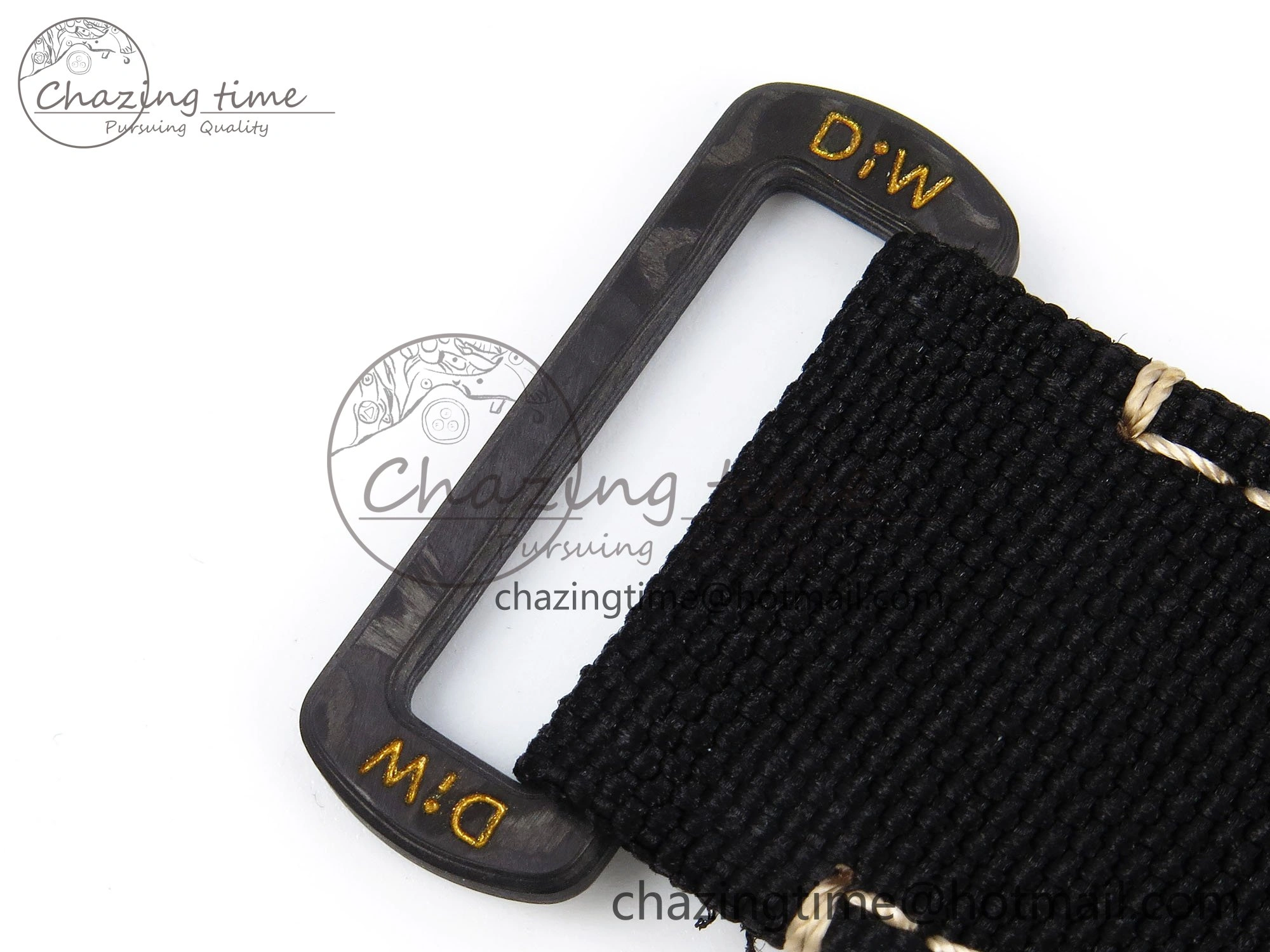 Sea Dweller 43mm Carbon DIWF Best Edition Black Dial YG Bezel on Black Nylon Strap A2824