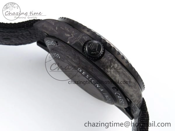 Sea Dweller 43mm Carbon DIWF Best Edition Black Dial on Black Nylon Strap A2824