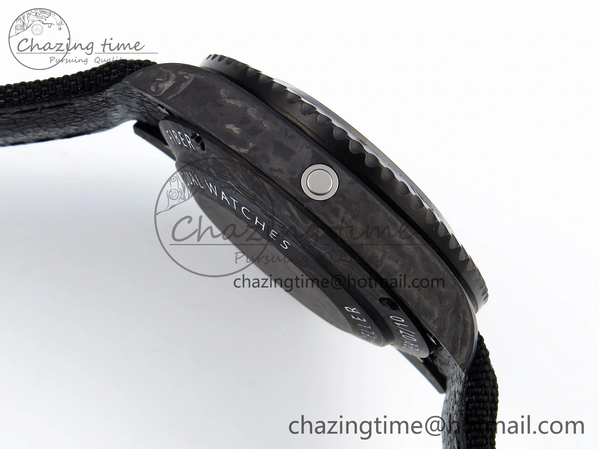 Sea Dweller 43mm Carbon DIWF Best Edition Black Dial on Black Nylon Strap A2824