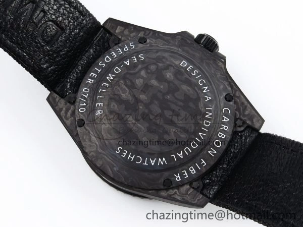 Sea Dweller 43mm Carbon DIWF Best Edition Black Dial on Black Nylon Strap A2824