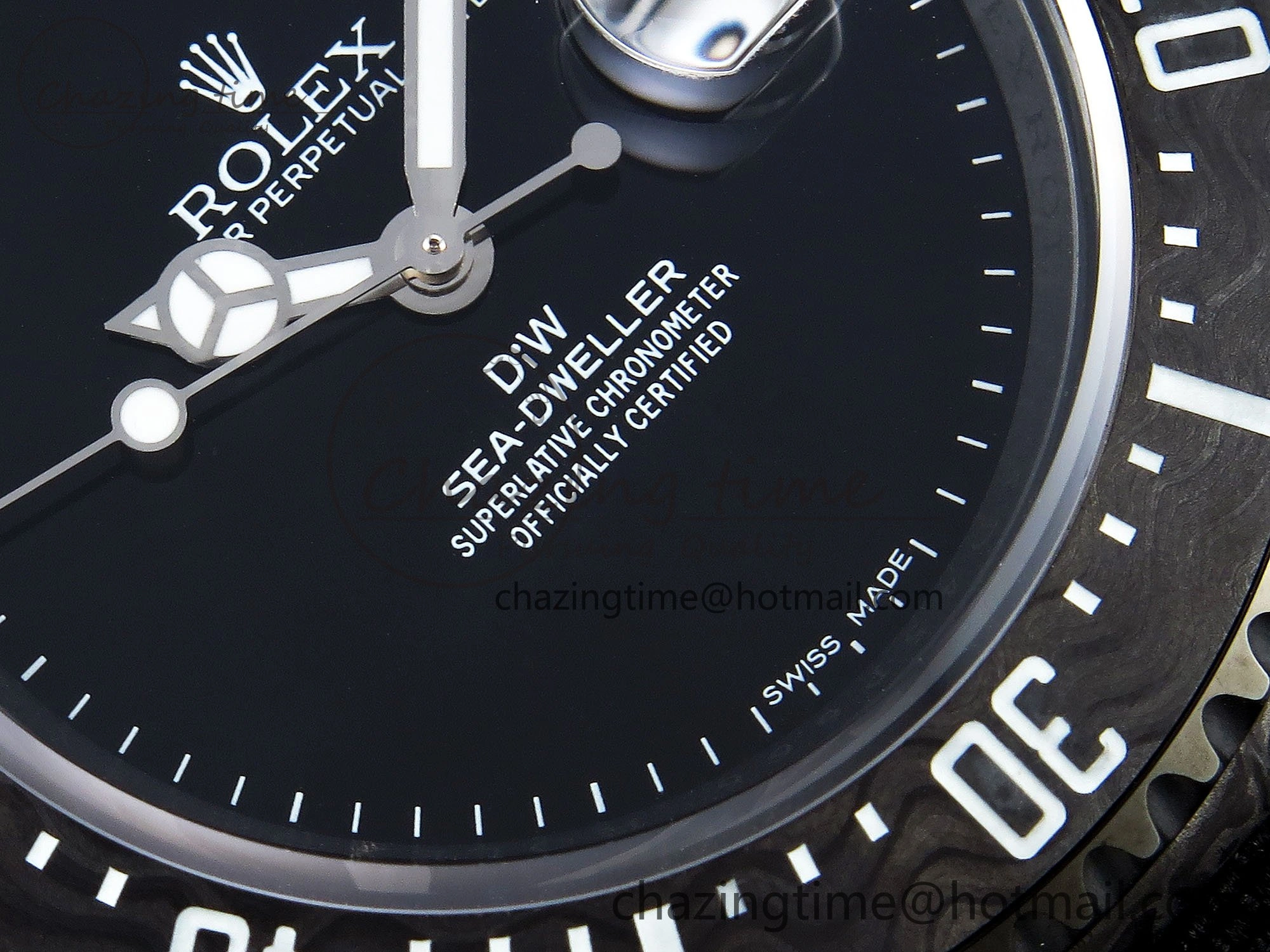 Sea Dweller 43mm Carbon DIWF Best Edition Black Dial on Black Nylon Strap A2824
