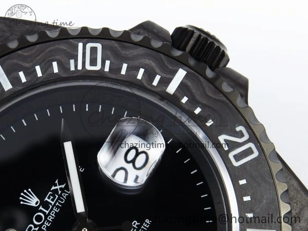 Sea Dweller 43mm Carbon DIWF Best Edition Black Dial on Black Nylon Strap A2824
