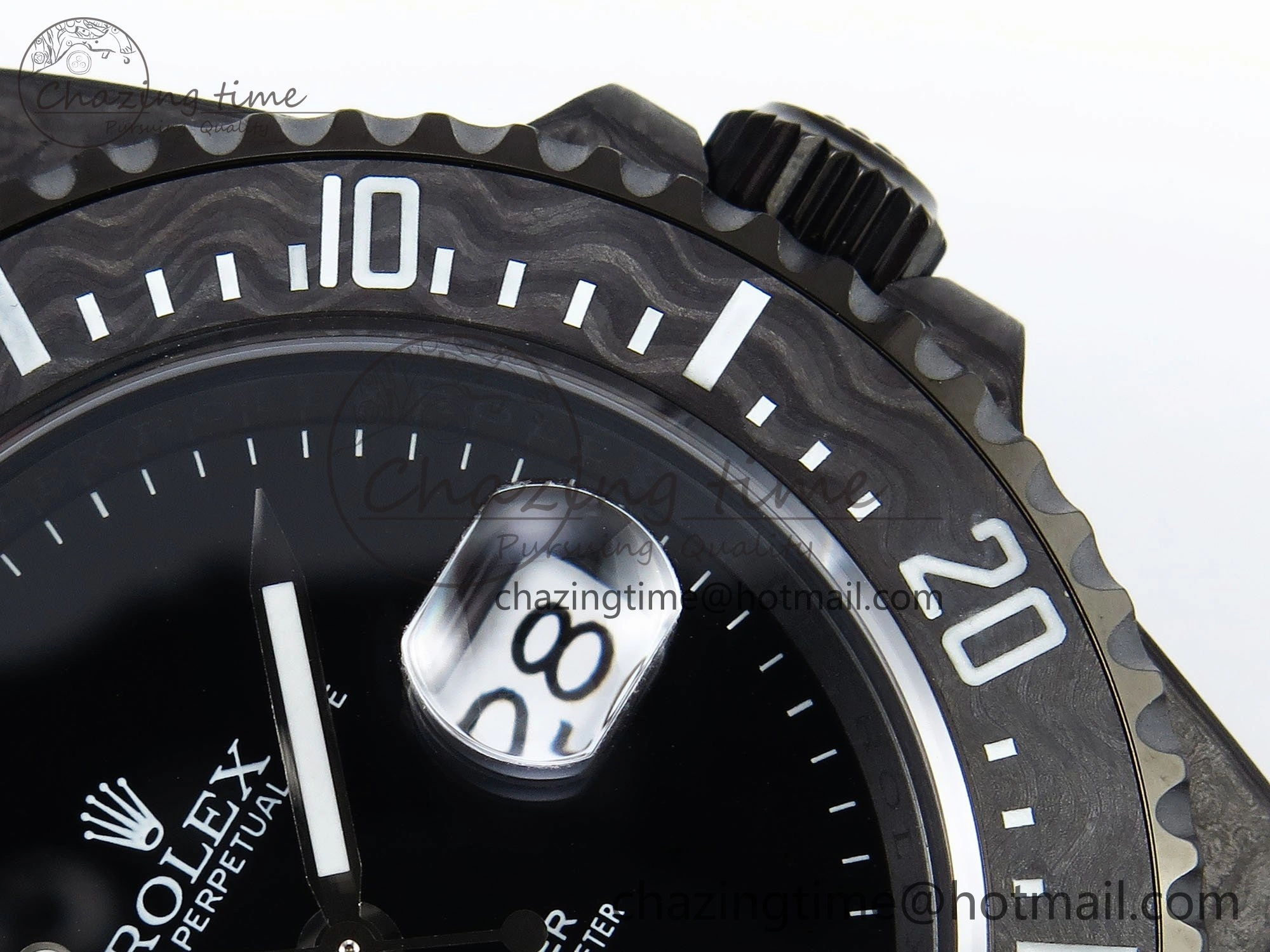Sea Dweller 43mm Carbon DIWF Best Edition Black Dial on Black Nylon Strap A2824
