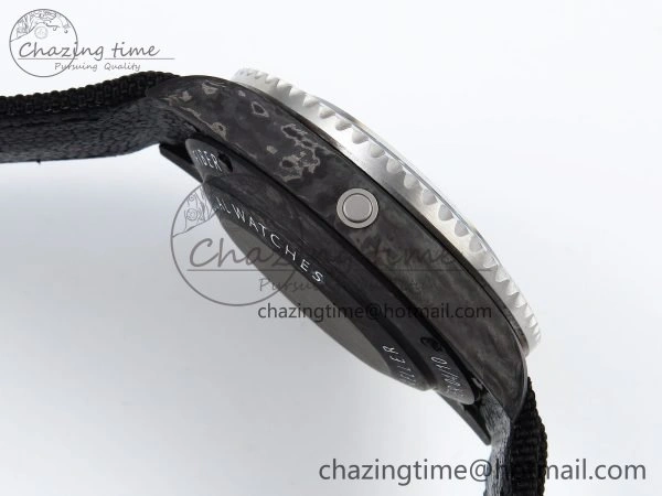 Sea Dweller 43mm Carbon DIWF Best Edition Graffiti Dial on Black Nylon Strap A2824