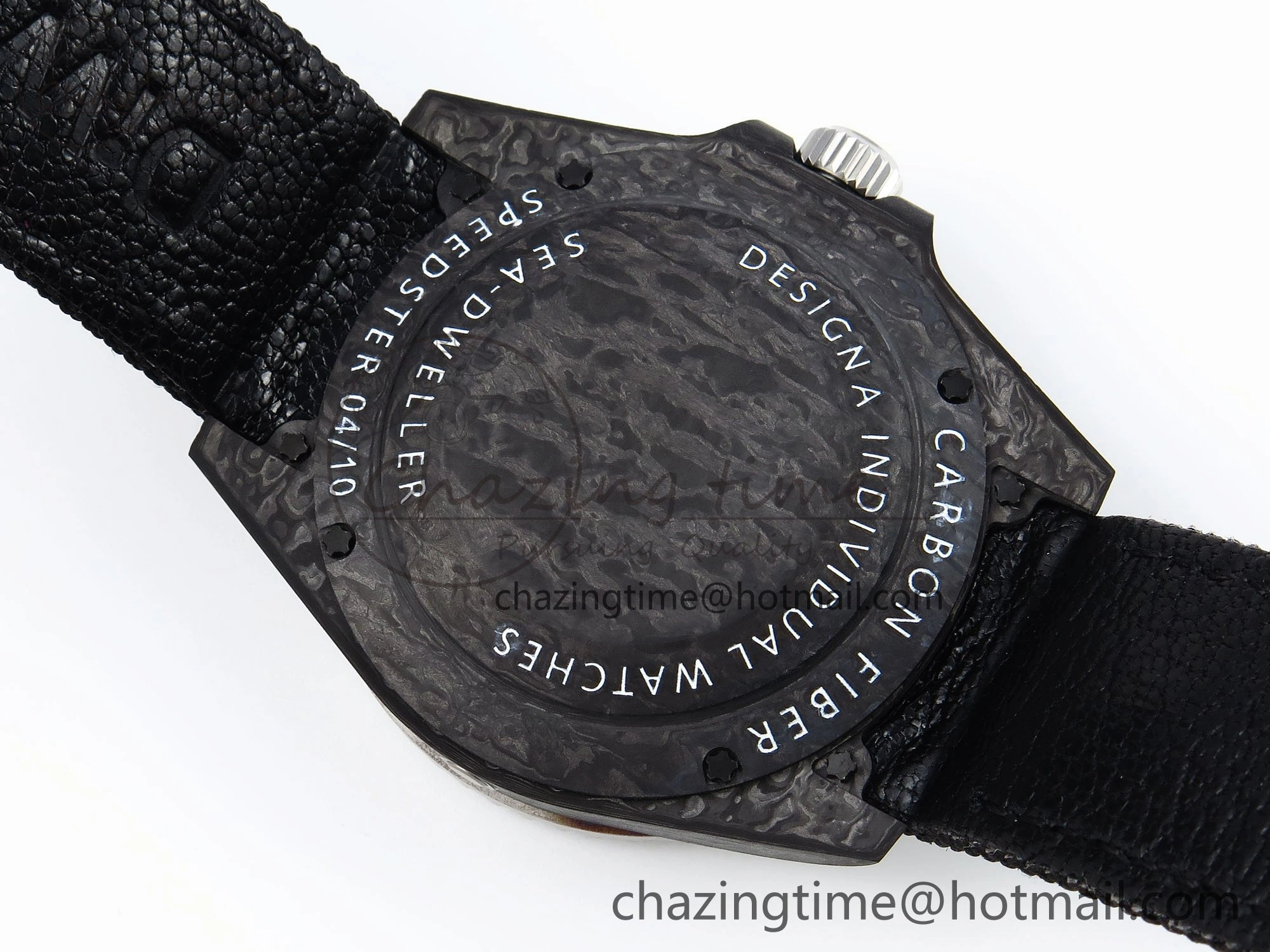 Sea Dweller 43mm Carbon DIWF Best Edition Graffiti Dial on Black Nylon Strap A2824