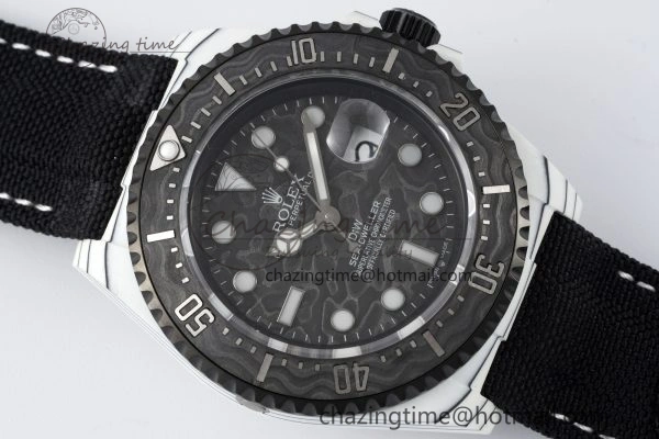 Sea Dweller 43mm ‘IRBIS’ DIWF Best Edition Carbon Dial on Black Nylon Strap A2824