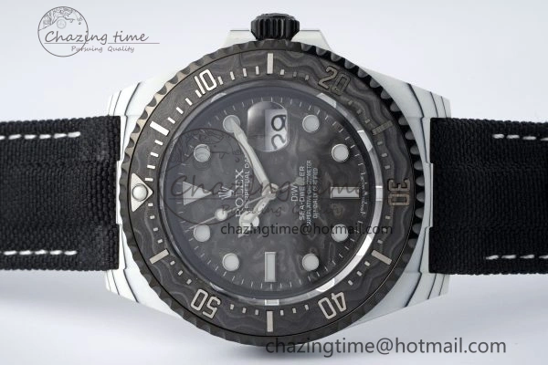 Sea Dweller 43mm ‘IRBIS’ DIWF Best Edition Carbon Dial on Black Nylon Strap A2824