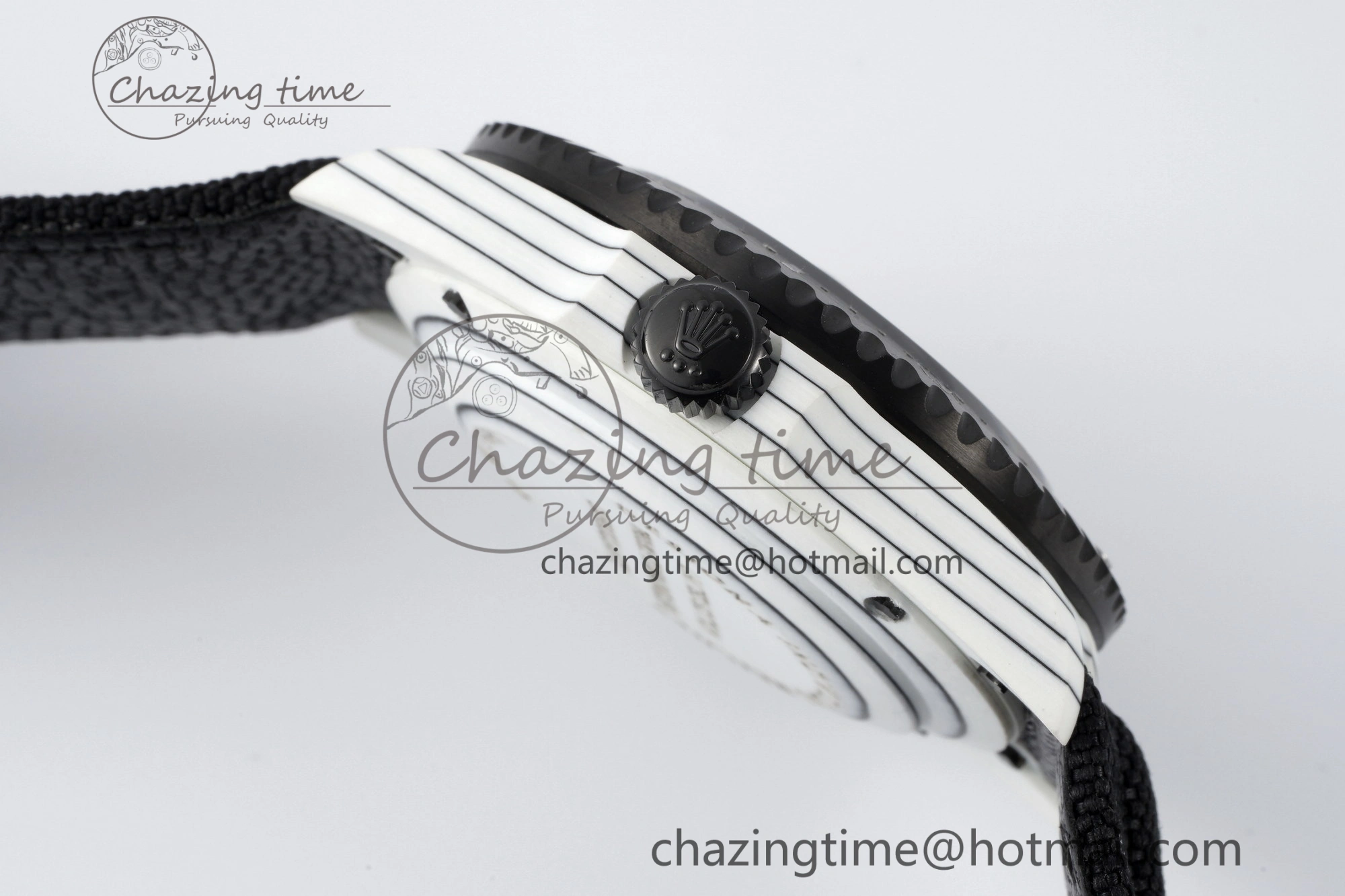 Sea Dweller 43mm ‘IRBIS’ DIWF Best Edition Carbon Dial on Black Nylon Strap A2824