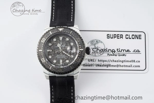 Sea Dweller 43mm ‘IRBIS’ DIWF Best Edition Carbon Dial on Black Nylon Strap A2824
