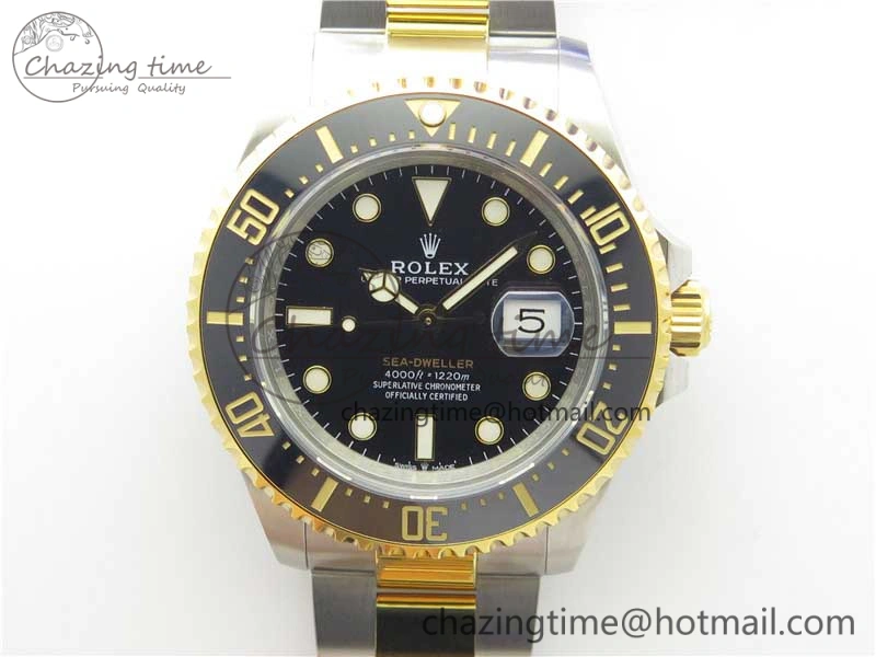 Sea-Dweller Two Tone SS YG 126603 D1F Best Edition Black Dial on SS YG Bracelet A2824