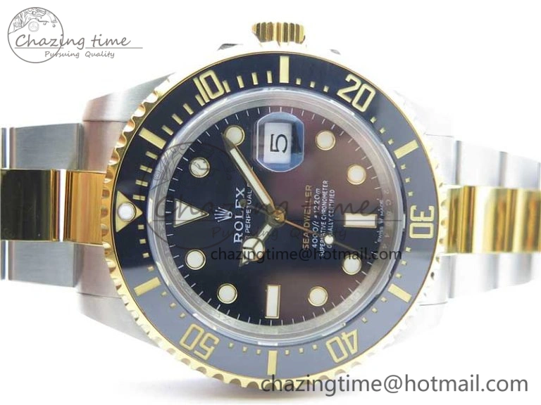 Sea-Dweller Two Tone SS YG 126603 D1F Best Edition Black Dial on SS YG Bracelet A2824