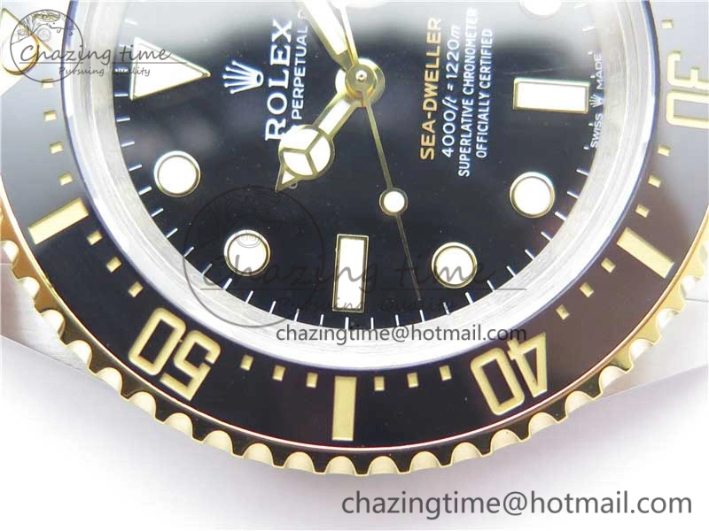 Sea-Dweller Two Tone SS YG 126603 D1F Best Edition Black Dial on SS YG Bracelet A2824