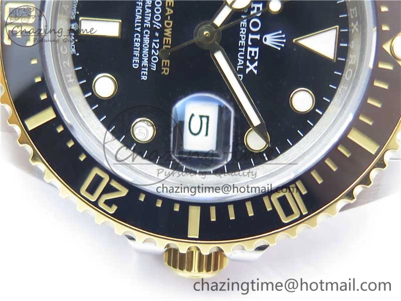 Sea-Dweller Two Tone SS YG 126603 D1F Best Edition Black Dial on SS YG Bracelet A2824