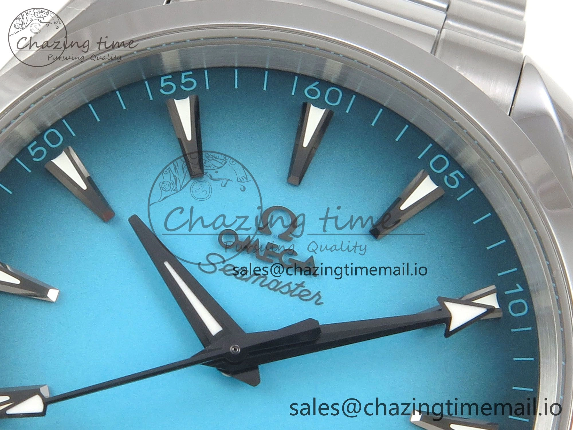 Seamaster 150M SS VSF 1:1 Best Edition Turquoise Blue Dial on SS Bracelet A8900 Super Clone