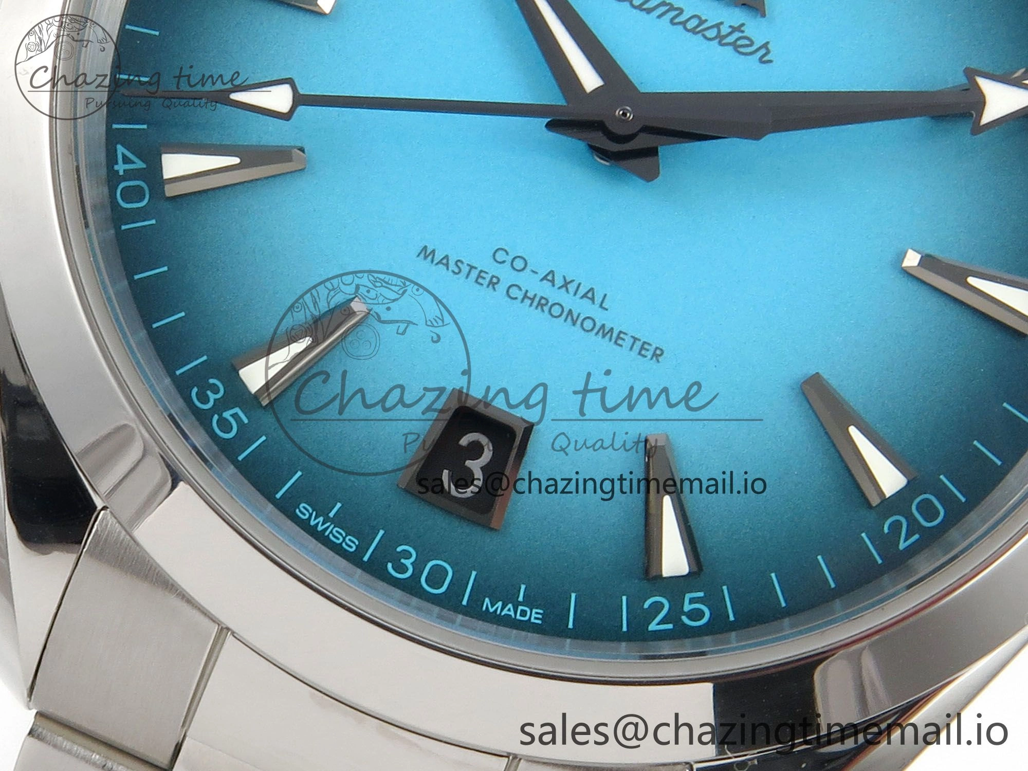 Seamaster 150M SS VSF 1:1 Best Edition Turquoise Blue Dial on SS Bracelet A8900 Super Clone