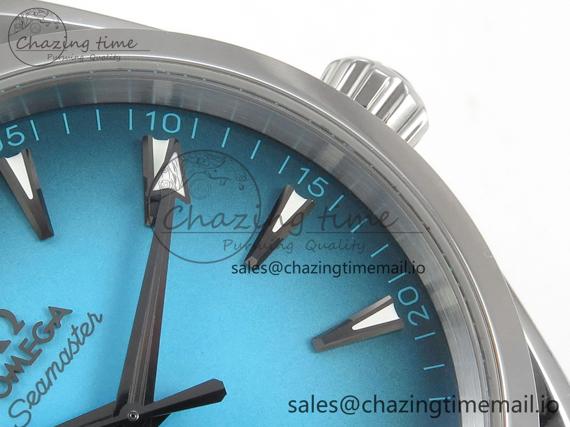 Seamaster 150M SS VSF 1:1 Best Edition Turquoise Blue Dial on SS Bracelet A8900 Super Clone