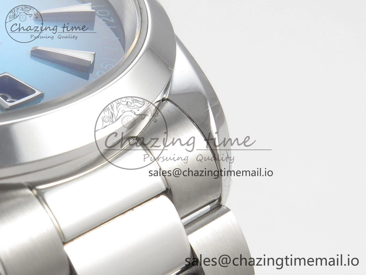 Seamaster 150M SS VSF 1:1 Best Edition Turquoise Blue Dial on SS Bracelet A8900 Super Clone