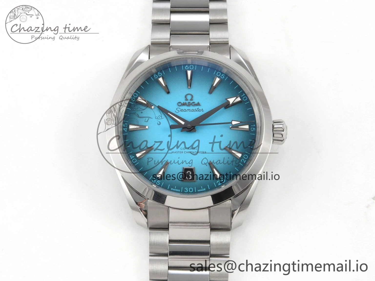 Seamaster 150M SS VSF 1:1 Best Edition Turquoise Blue Dial on SS Bracelet A8900 Super Clone