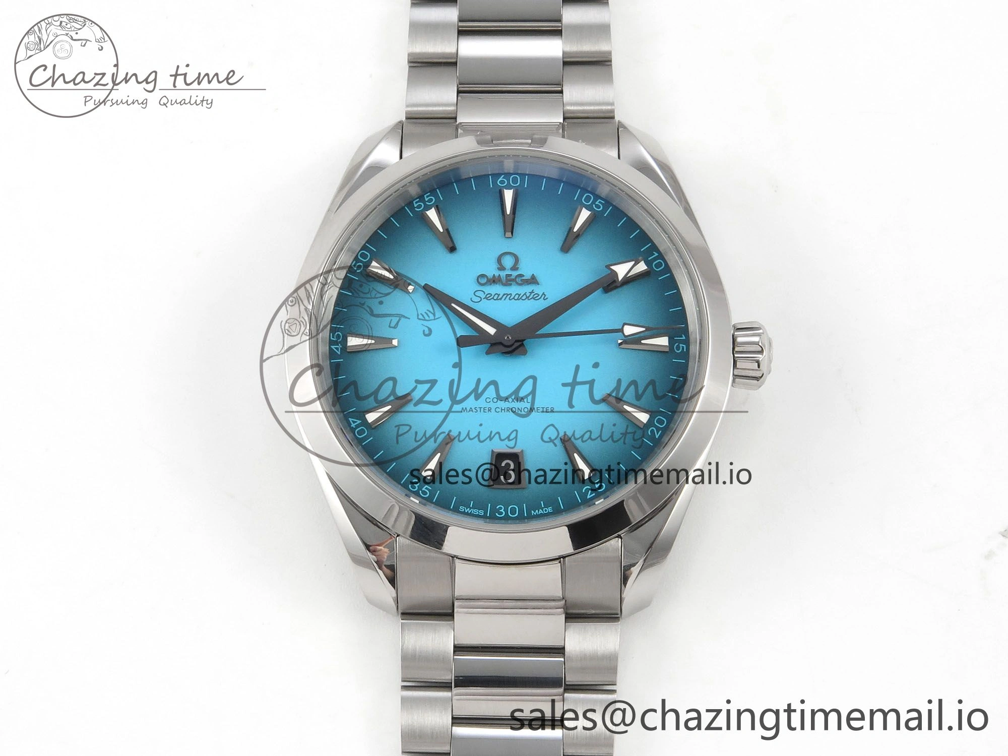 Seamaster 150M SS VSF 1:1 Best Edition Turquoise Blue Dial on SS Bracelet A8900 Super Clone