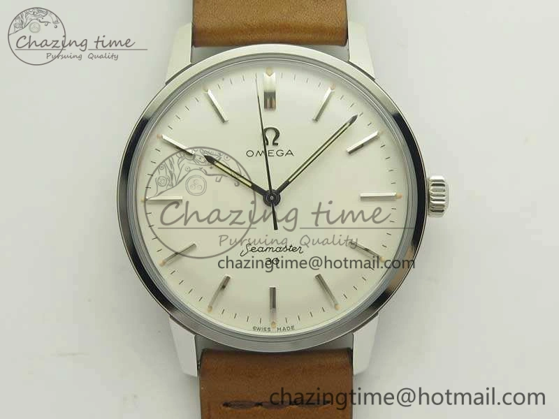 Seamaster 30 1962 SS TW Best Edition White Dial On Leather Strap MIYOTA8215