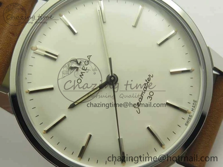 Seamaster 30 1962 SS TW Best Edition White Dial On Leather Strap MIYOTA8215