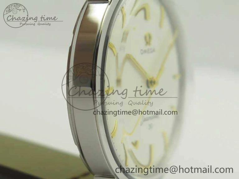 Seamaster 30 1962 SS TW Best Edition White Dial YG Markers On Leather Strap MIYOTA8215