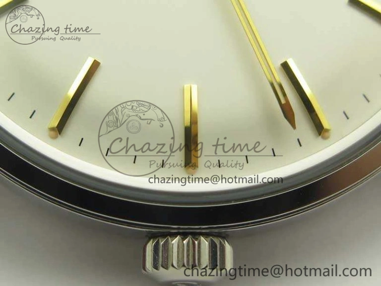 Seamaster 30 1962 SS TW Best Edition White Dial YG Markers On Leather Strap MIYOTA8215