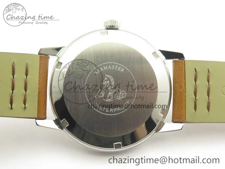Seamaster 30 1962 date SS TW Best Edition White Dial Gold Markers On Brown Leather Strap MIYOTA 8215