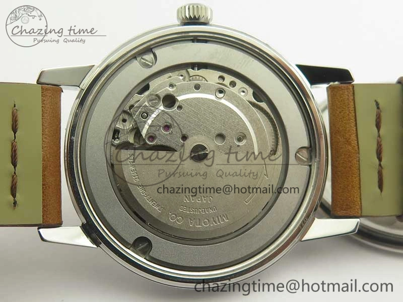 Seamaster 30 1962 date SS TW Best Edition White Dial Gold Markers On Brown Leather Strap MIYOTA 8215