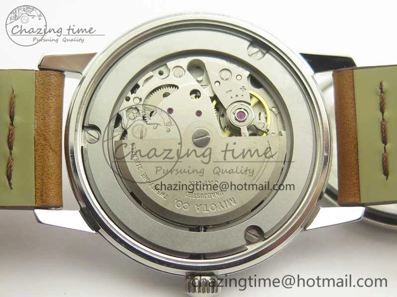 Seamaster 30 1962 date SS TW Best Edition White Dial Gold Markers On Brown Leather Strap MIYOTA 8215