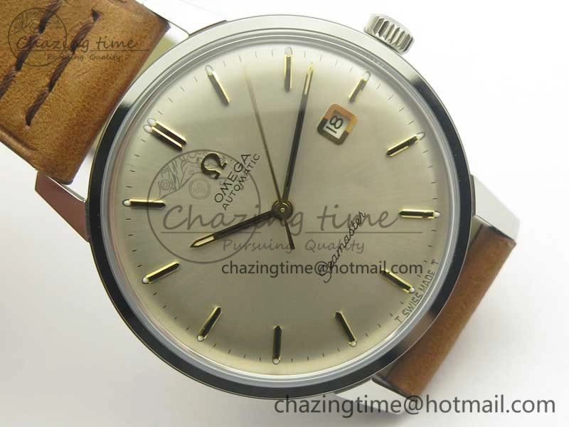 Seamaster 30 1962 date SS TW Best Edition White Dial Gold Markers On Brown Leather Strap MIYOTA 8215