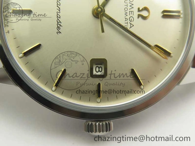 Seamaster 30 1962 date SS TW Best Edition White Dial Gold Markers On Brown Leather Strap MIYOTA 8215