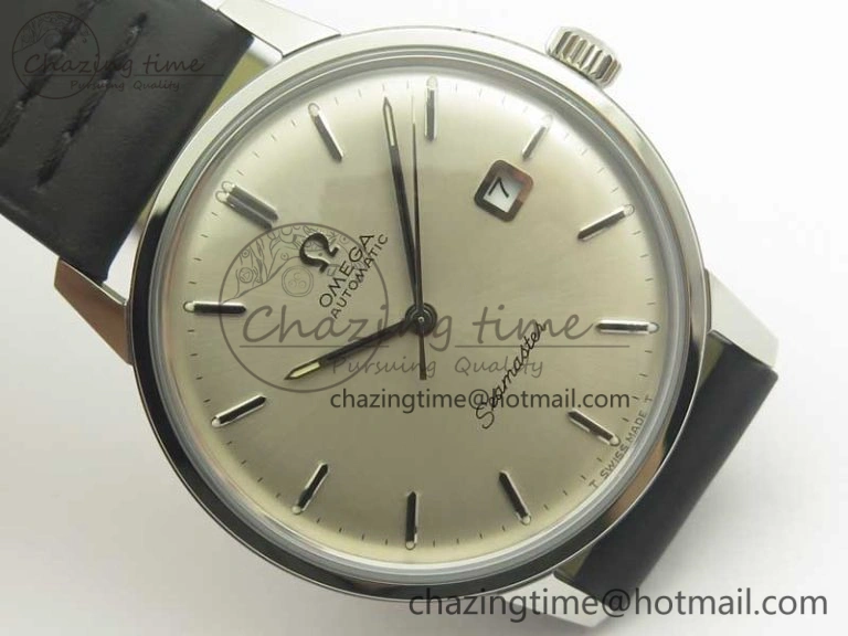 Seamaster 30 1962 date SS TW Best Edition White Dial Silver Markers On Black Leather Strap MIYOTA 8215