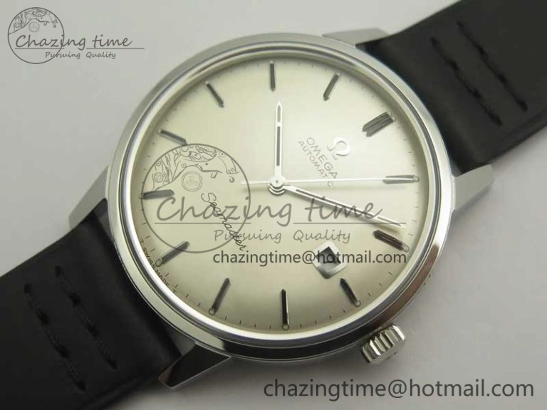 Seamaster 30 1962 date SS TW Best Edition White Dial Silver Markers On Black Leather Strap MIYOTA 8215