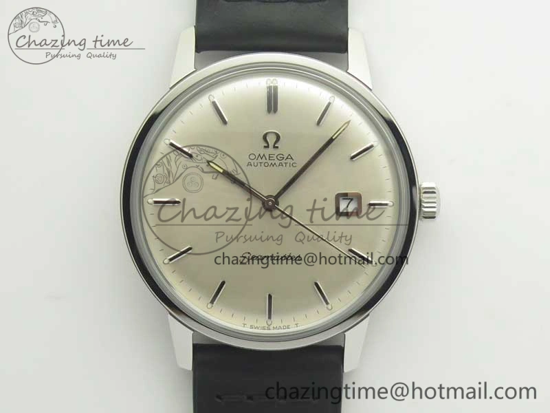 Seamaster 30 1962 date SS TW Best Edition White Dial Silver Markers On Black Leather Strap MIYOTA 8215
