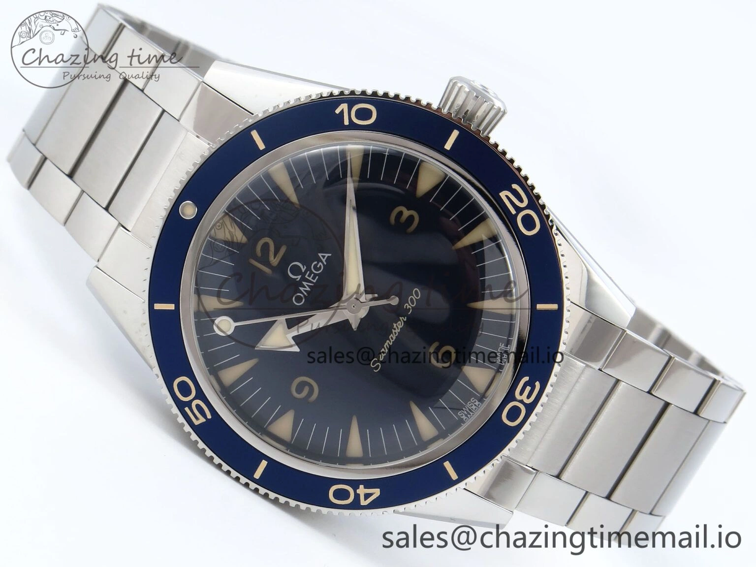 Seamaster 300 Heritage SS VSF 1:1 Best Edition Blue Dial on SS Bracelet A8912