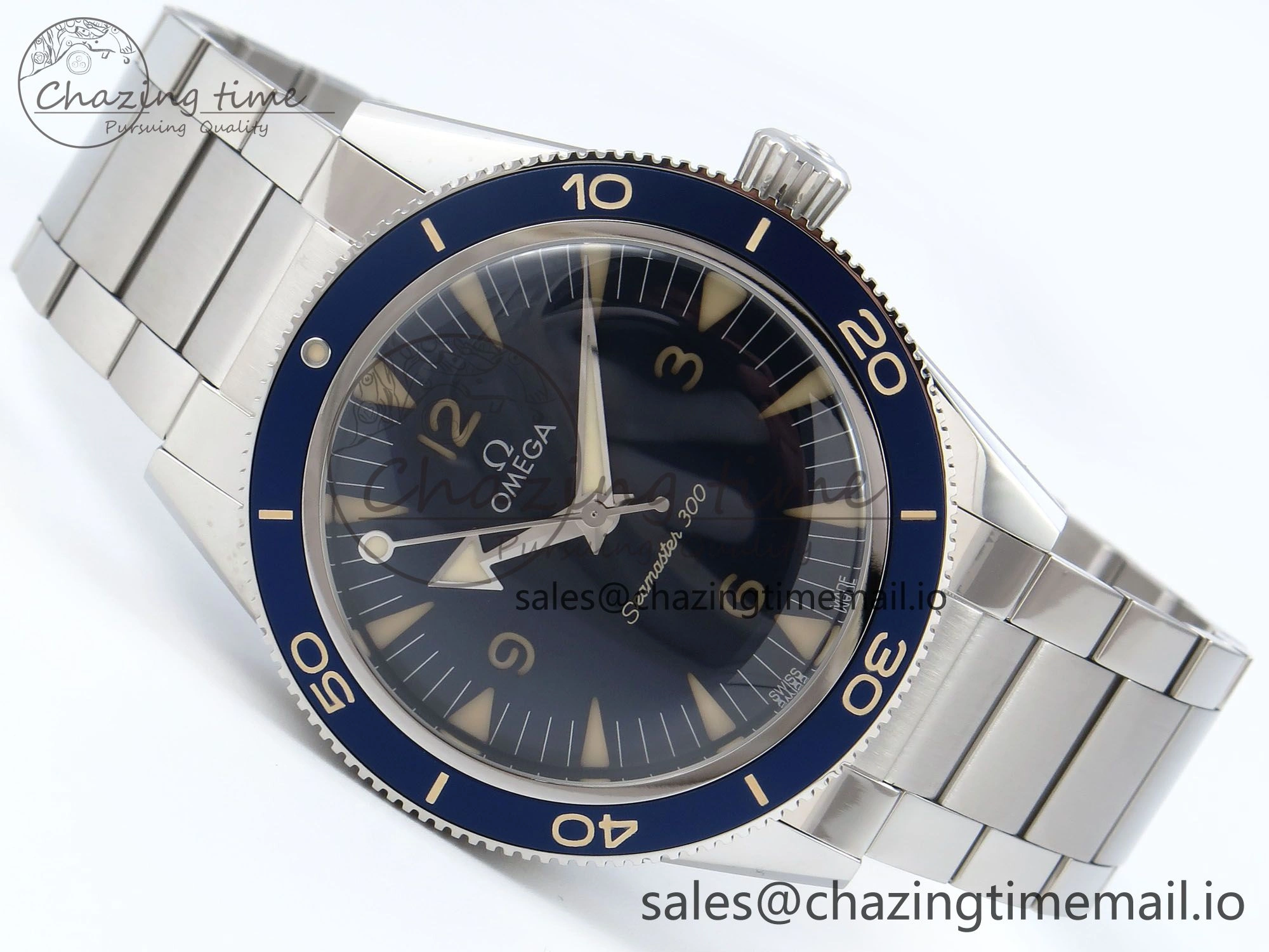 Seamaster 300 Heritage SS VSF 1:1 Best Edition Blue Dial on SS Bracelet A8912
