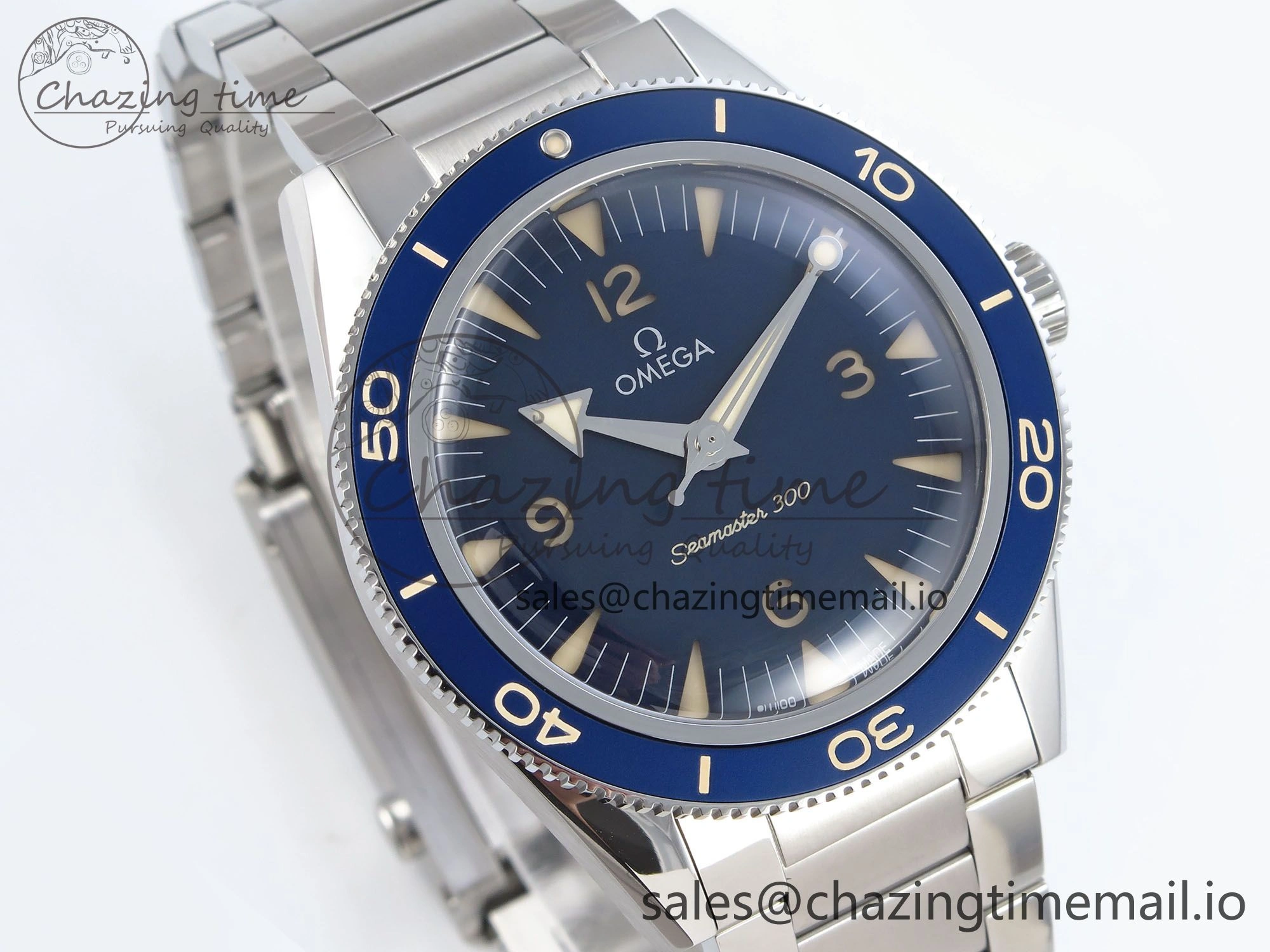 Seamaster 300 Heritage SS VSF 1:1 Best Edition Blue Dial on SS Bracelet A8912