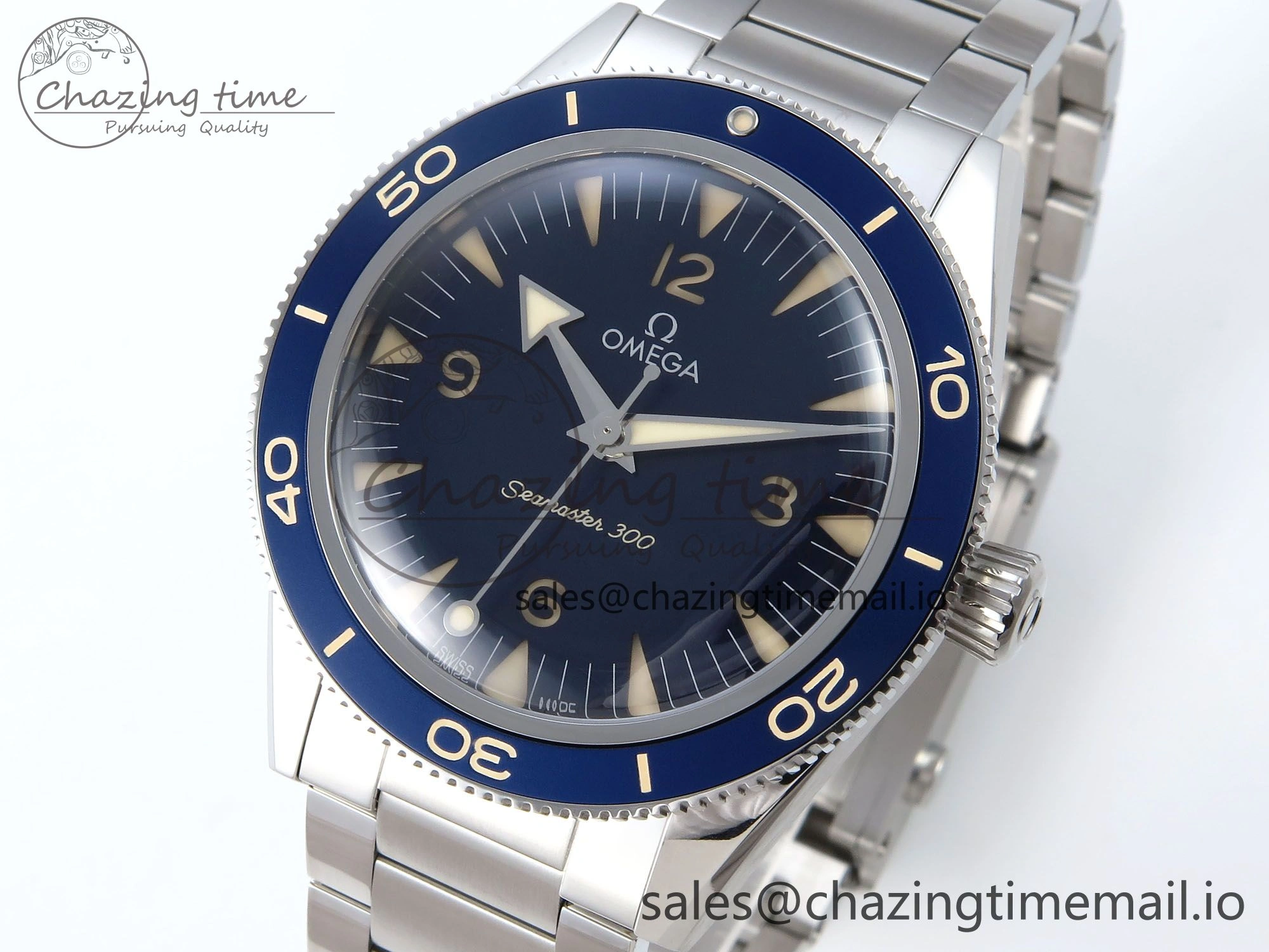 Seamaster 300 Heritage SS VSF 1:1 Best Edition Blue Dial on SS Bracelet A8912