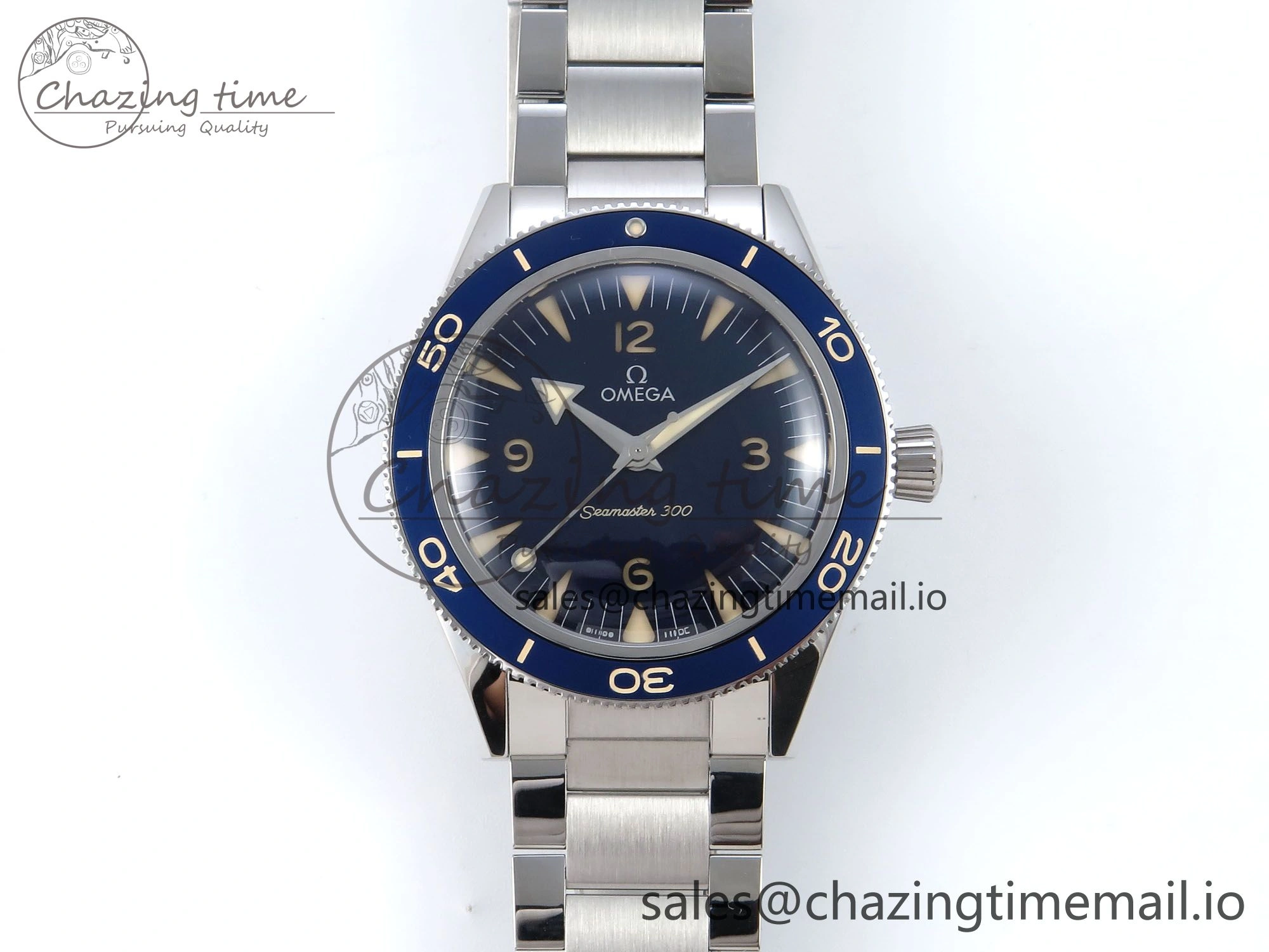 Seamaster 300 Heritage SS VSF 1:1 Best Edition Blue Dial on SS Bracelet A8912