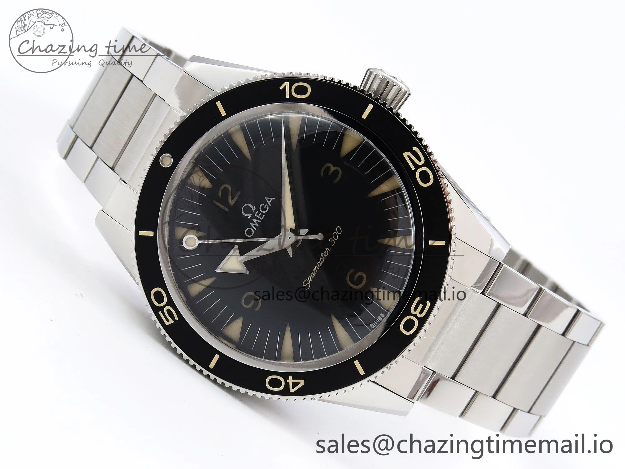 Seamaster 300 Heritage VSF 1:1 Best Edition Black Dial on SS Bracelet A8912 Super Clone