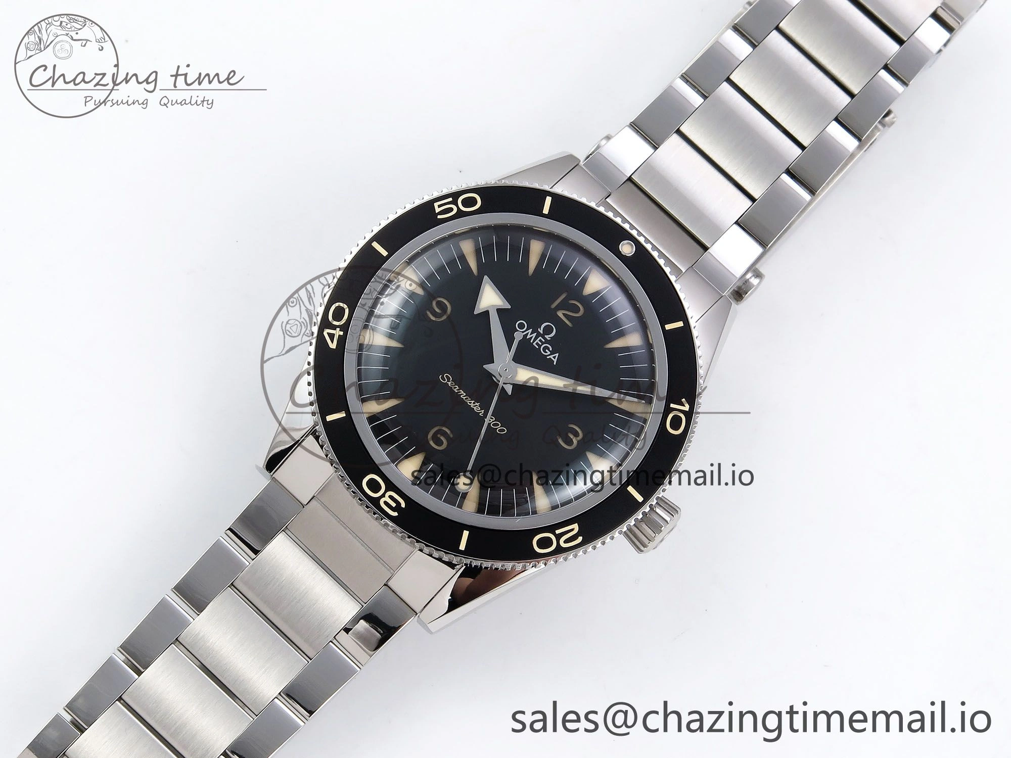 Seamaster 300 Heritage VSF 1:1 Best Edition Black Dial on SS Bracelet A8912 Super Clone