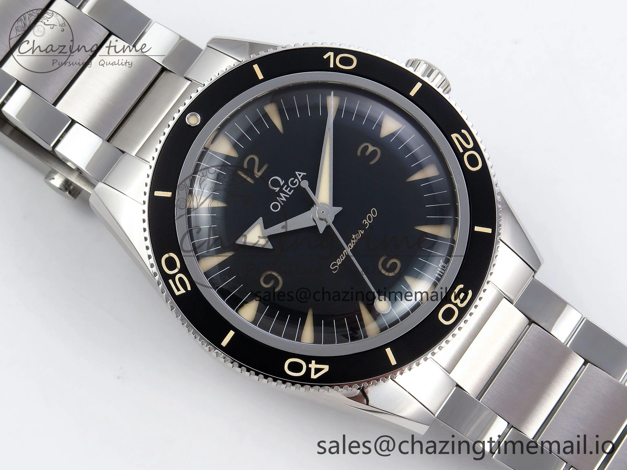 Seamaster 300 Heritage VSF 1:1 Best Edition Black Dial on SS Bracelet A8912 Super Clone