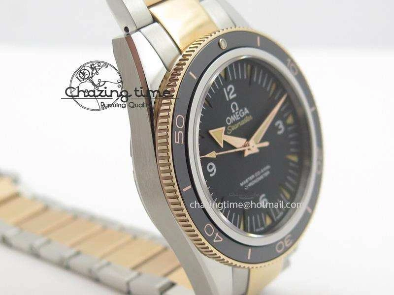 Seamaster 300 Master Co-Axial Liquidmetal V6F Best Edition RG Bezel On SS RG Bracelet A8400 (Free Nylon Strap)