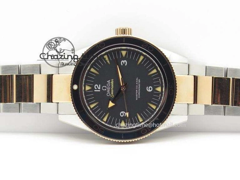 Seamaster 300 Master Co-Axial Liquidmetal V6F Best Edition RG Bezel On SS RG Bracelet A8400 (Free Nylon Strap)