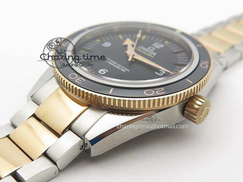 Seamaster 300 Master Co-Axial Liquidmetal V6F Best Edition RG Bezel On SS RG Bracelet A8400 (Free Nylon Strap)